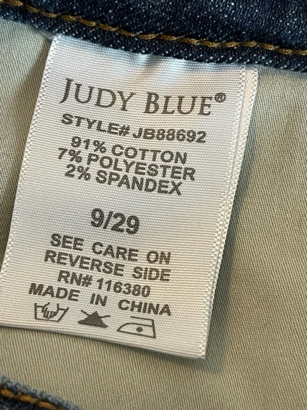 Judy Blue - 9/29 skinny stretch fit jeans medium dark wash boutique